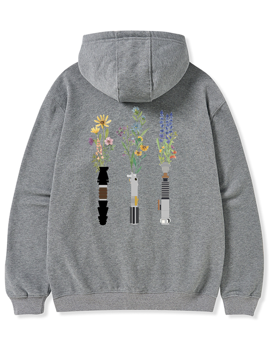 Vintage Floral Lightsaber Zip Hoodie