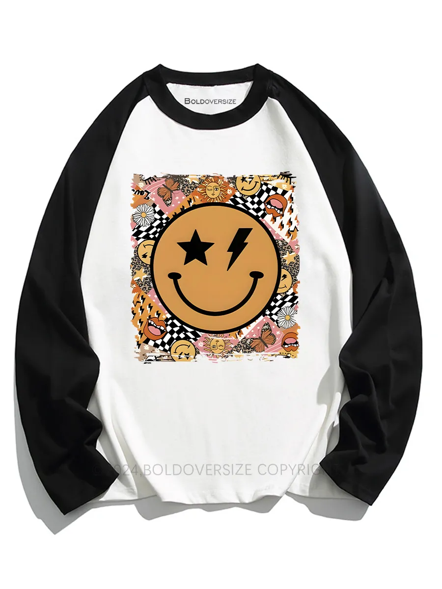 Vintage Smile Raglan Long Sleeve T-Shirt