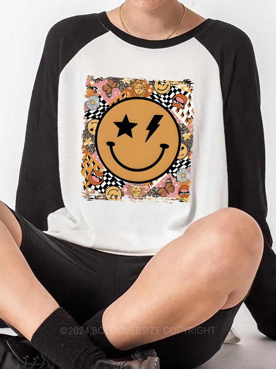 Vintage Smile Raglan Long Sleeve T-Shirt