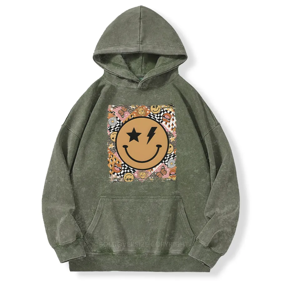 Vintage Smile Washed Hoodie