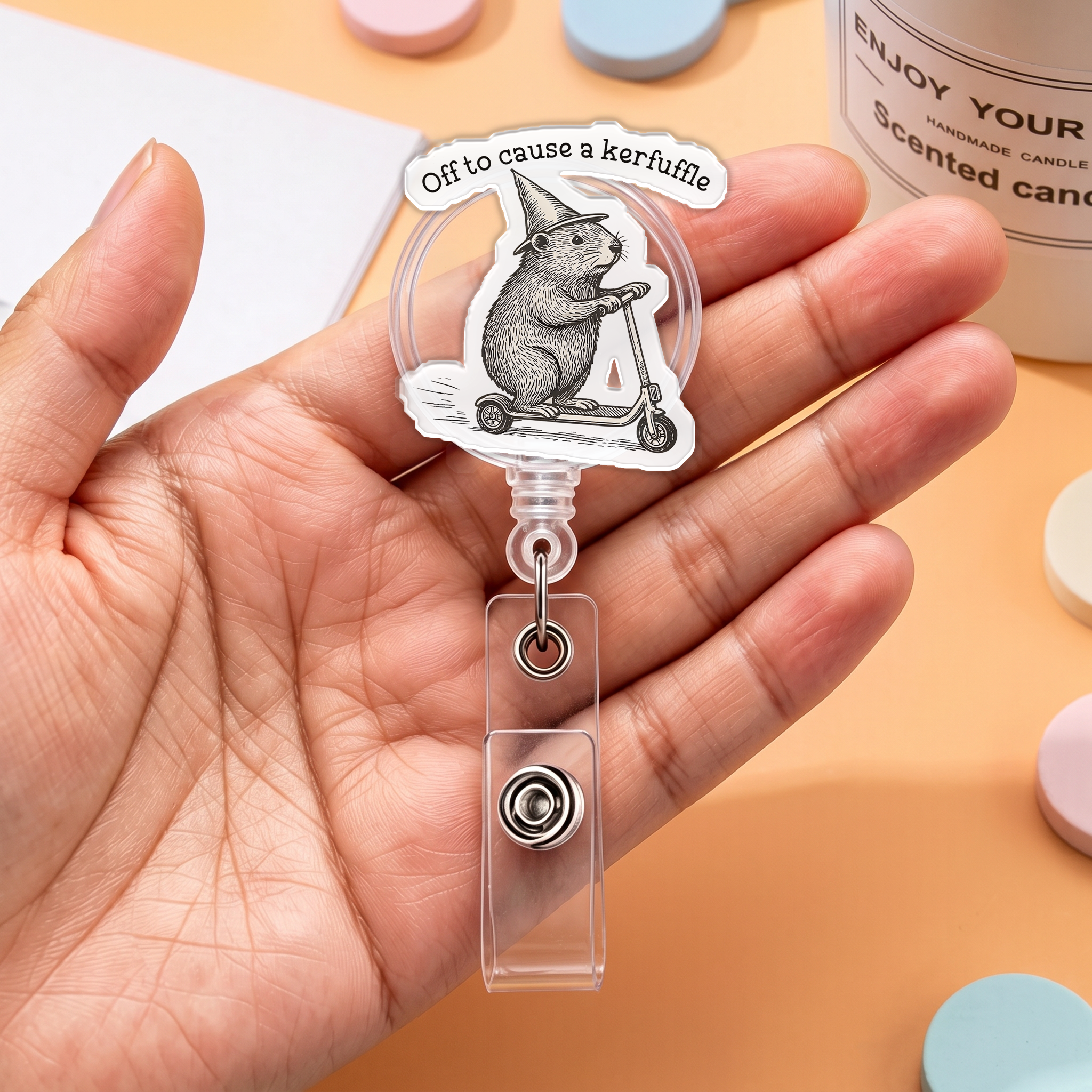 Off To Cause A Kerfuffle Alien Badge Clip