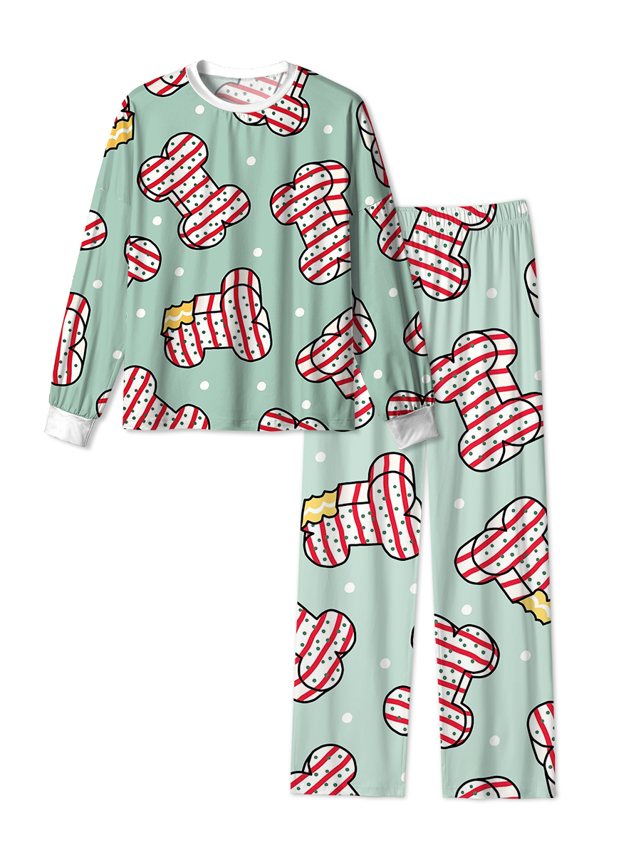 Vintage  Christmas Dog Cake Pajamas