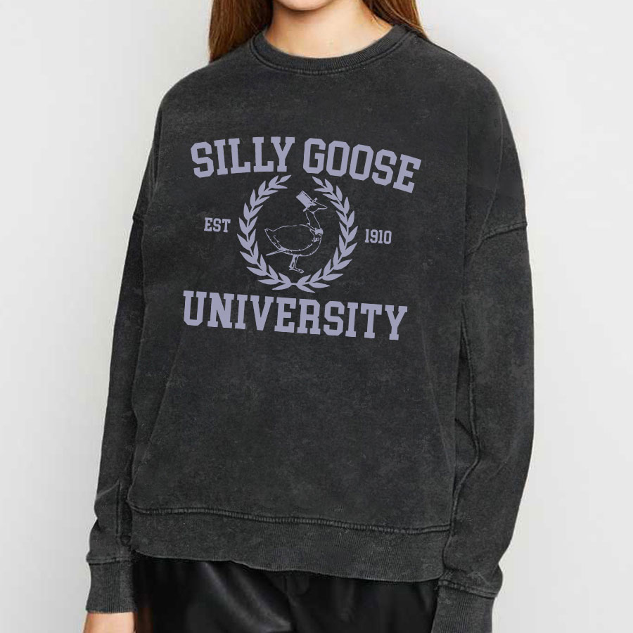 Vintage Silly Goose University Crewneck Washed Sweatshirt