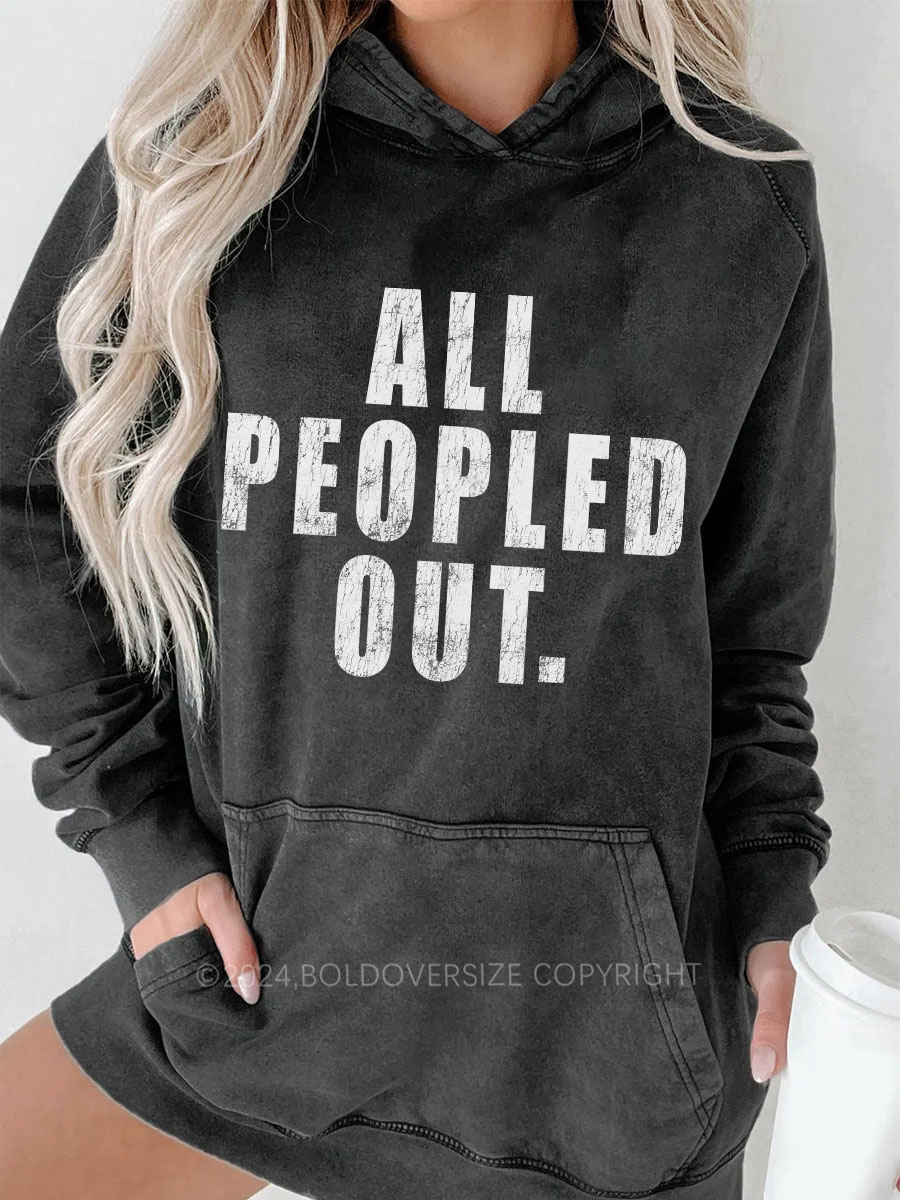 Vintage All Peopled Out Washed Hoodie