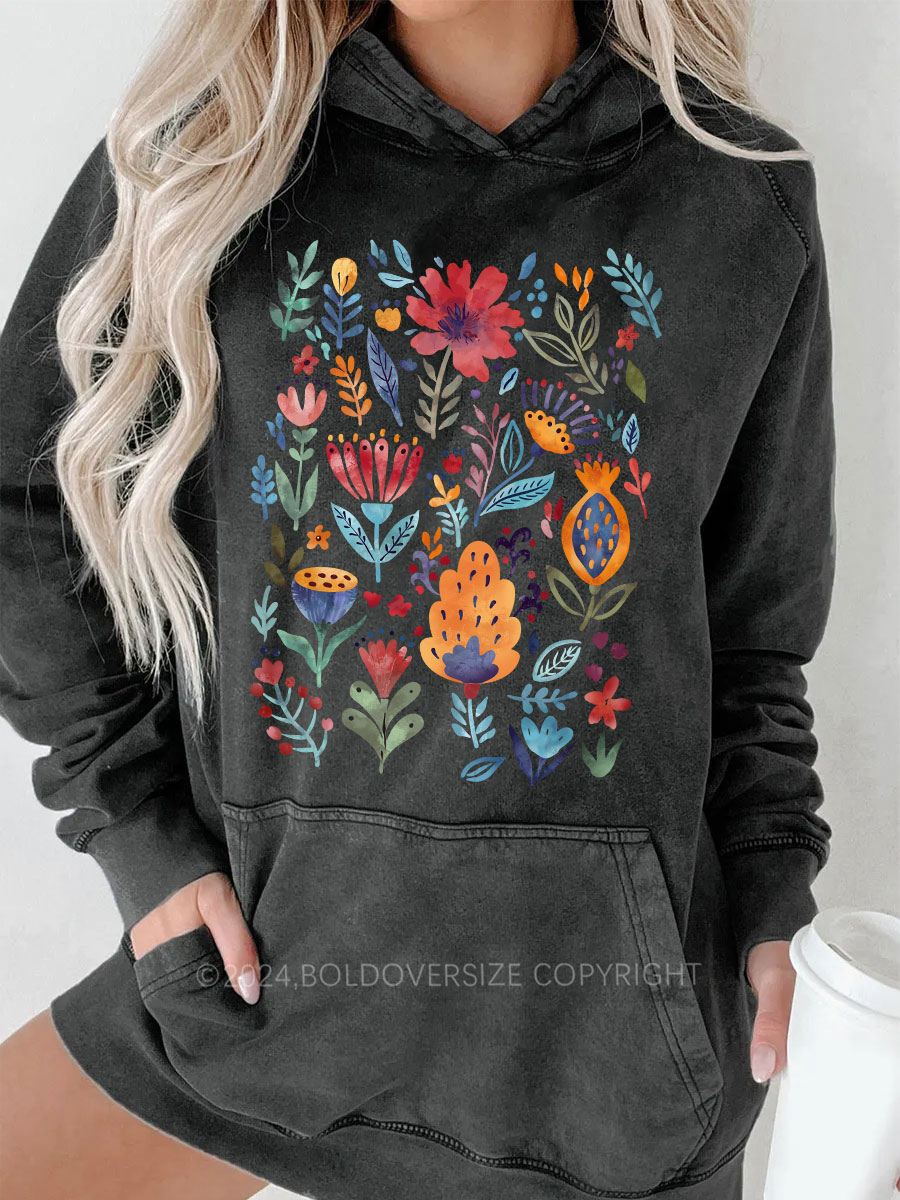 Vintage Wildflower Washed Hoodie