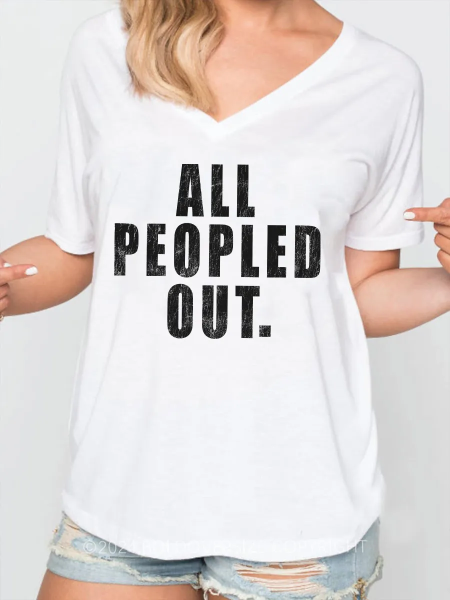 Vintage All Peopled Out V-Neck Tee