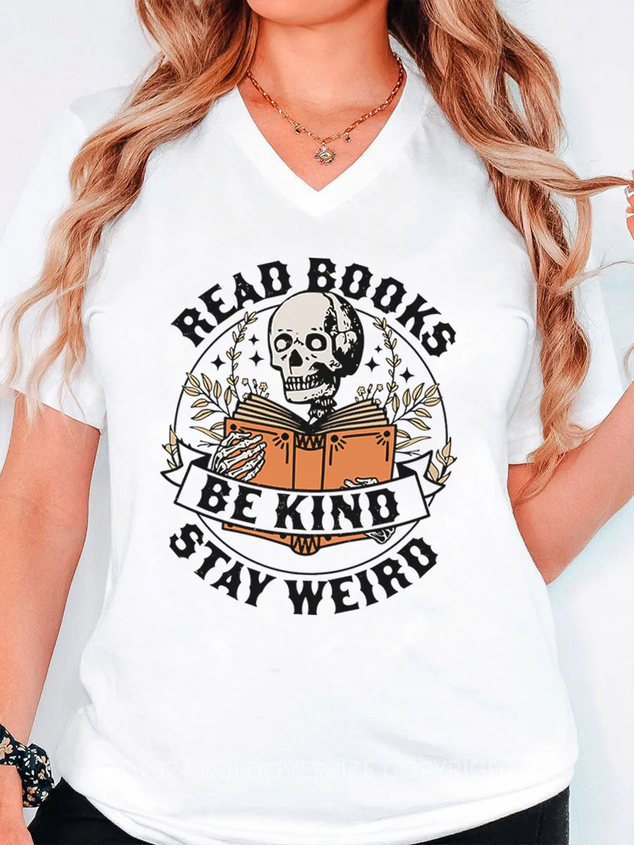 Vintage Be Kind Stay Weird V-Neck Tee