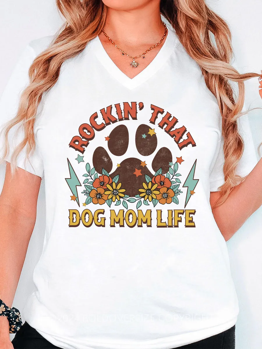 Vintage Dog Mom V-Neck Tee
