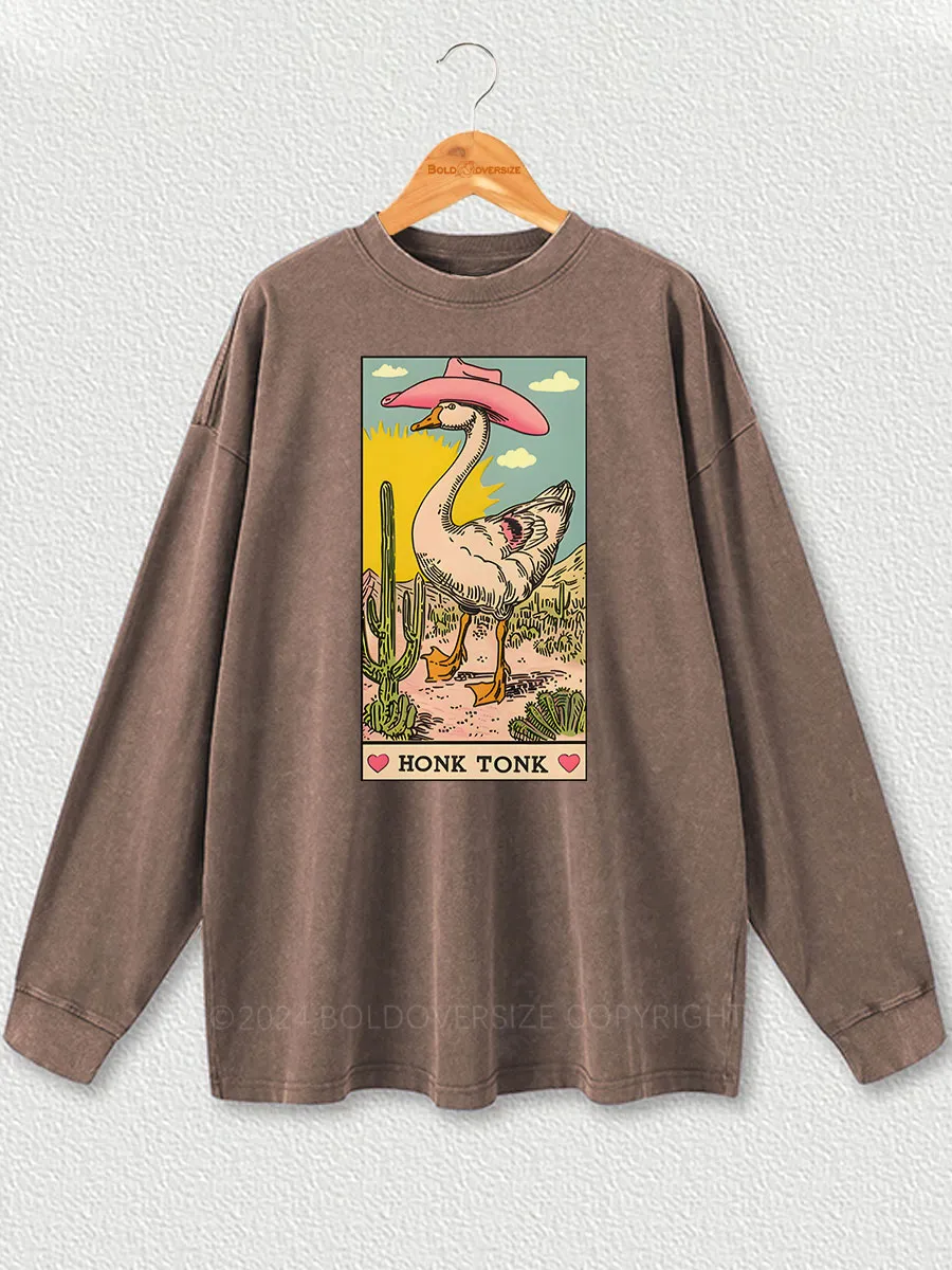 Vintage Honk Tonk Goose Washed Long Sleeve Shirt