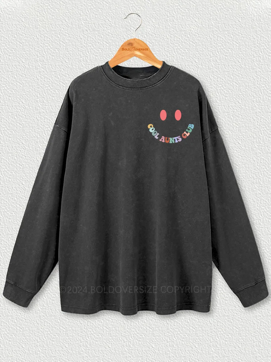 Vintage Cool Aunts Club Washed Long Sleeve Shirt