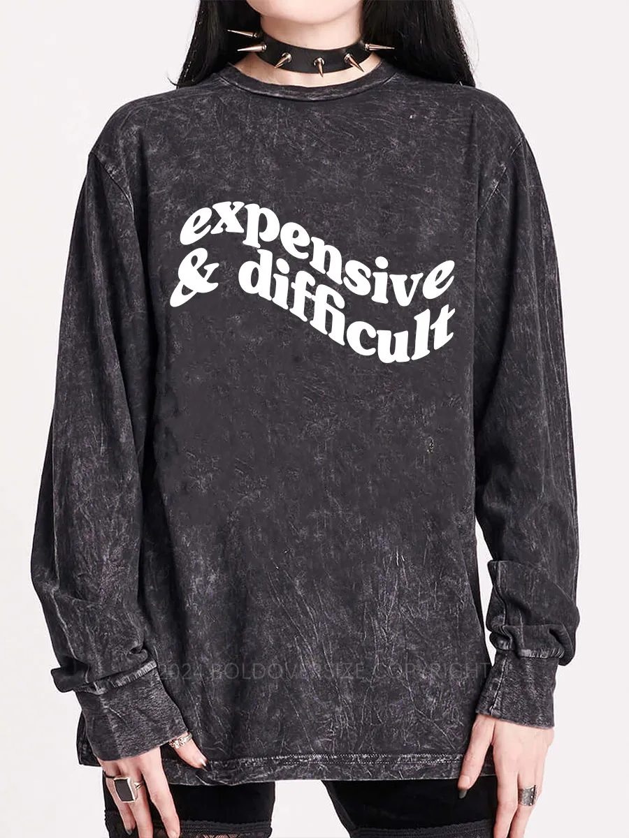 Vintage Expensive And Difficult Puff Washed Long Sleeve Shirt