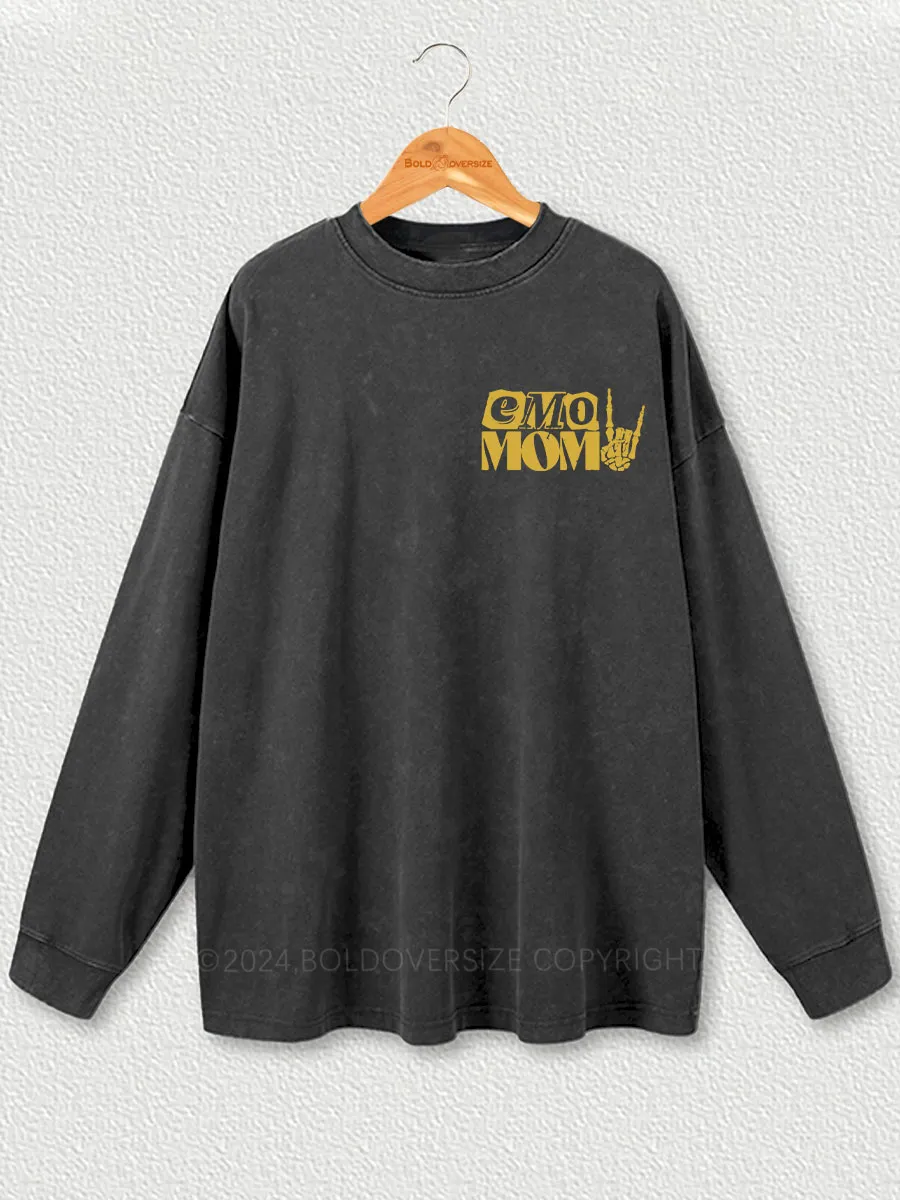 Vintage Emo Moms Club Washed Long Sleeve Shirt
