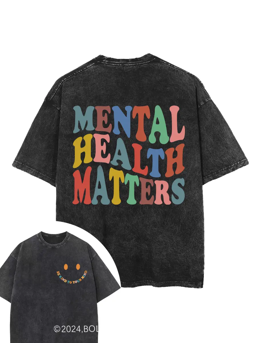 Vintage Mental Health Matters Washed T-Shirt