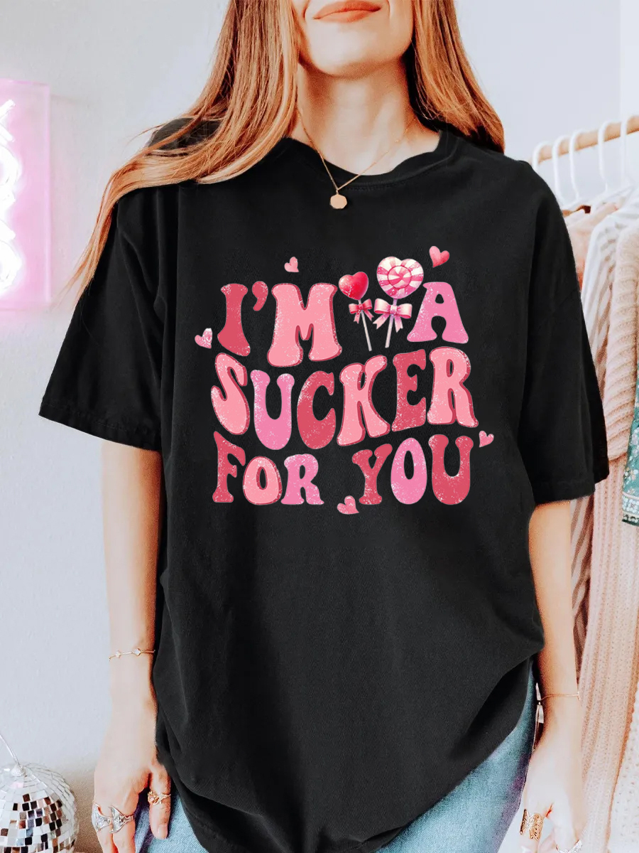 Vintage I’M A Sucker For You Oversize Graphic Tee