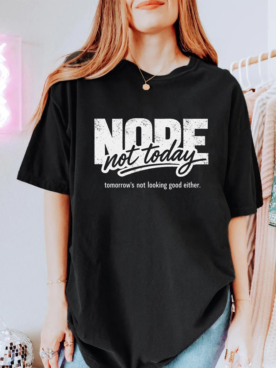 Vintage Nope Not Today Oversize Graphic Tee