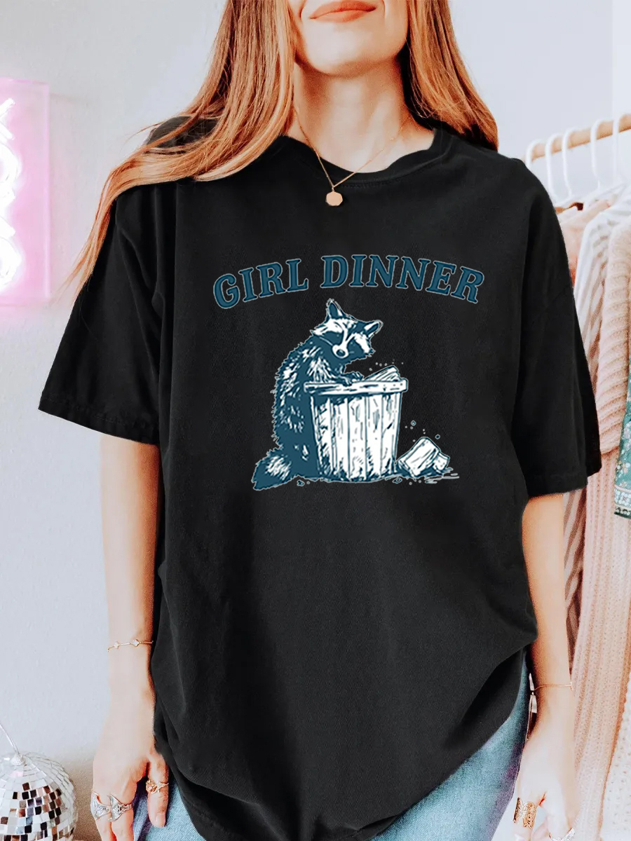 Vintage Girl Dinner Oversize Graphic Tee
