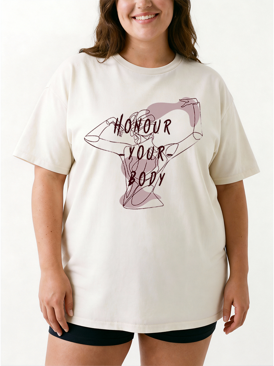 Vintage Honour Your Body Oversize Graphic Tee