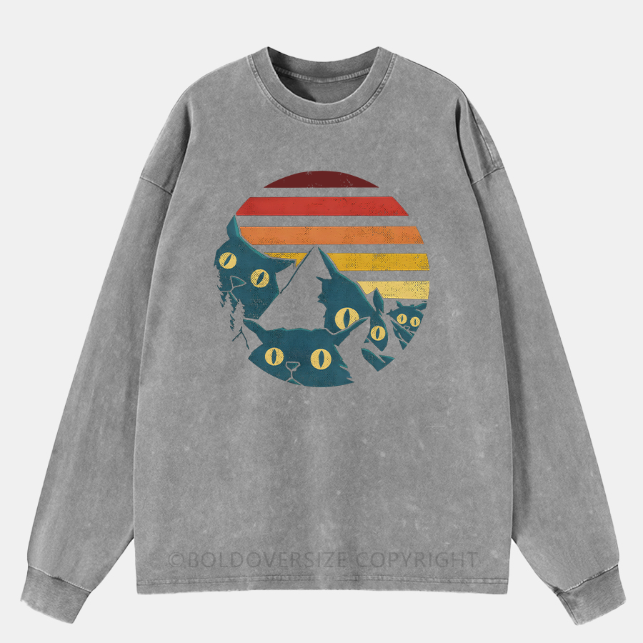 Vintage Meowntains Washed Long Sleeve Shirt