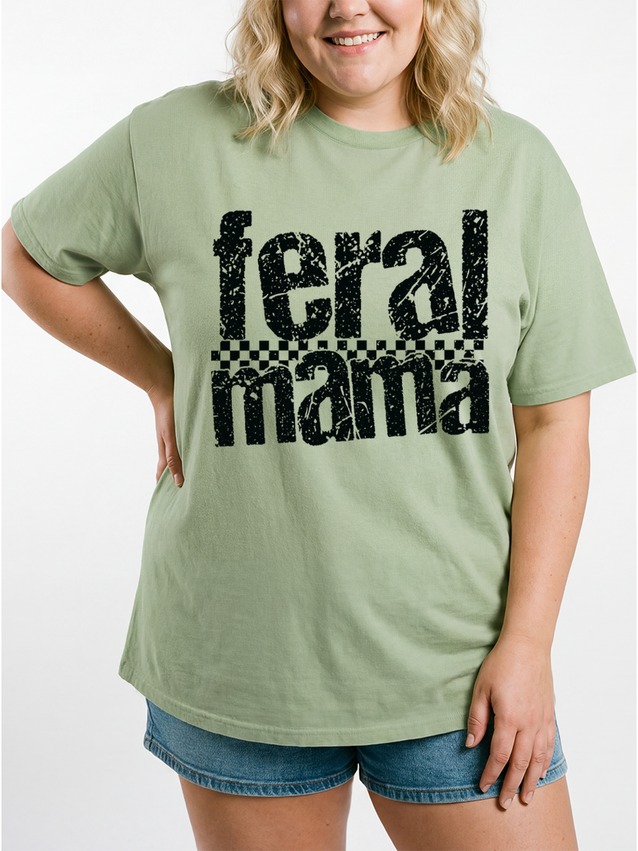 Vintage Feral Mama Oversize Graphic Tee