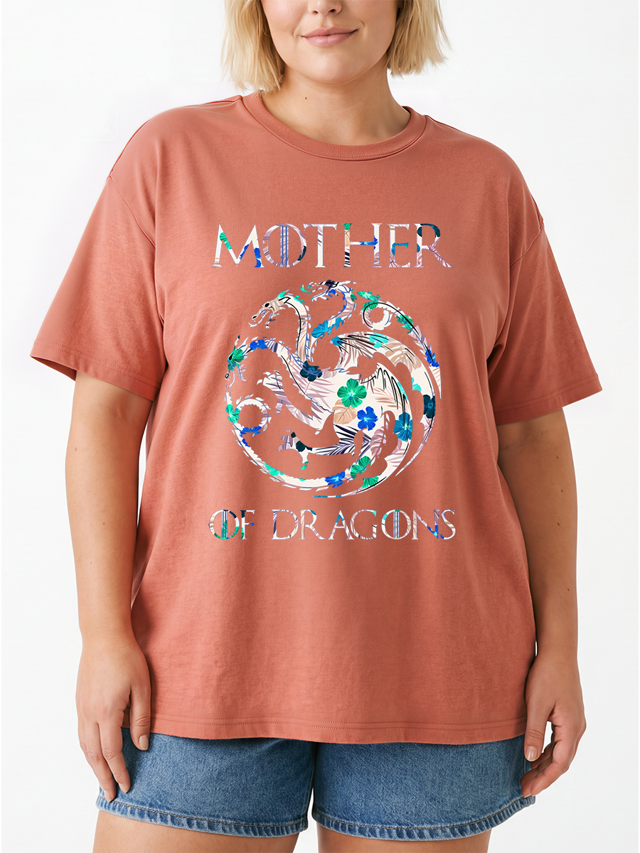 Vintage Mother Of Dragons Oversize Graphic Tee