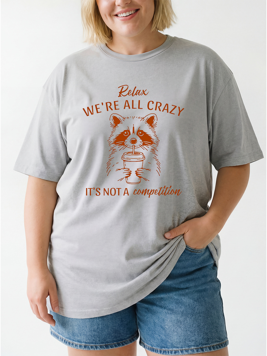 Vintage Crazy Relax Raccoon Oversize Graphic Tee