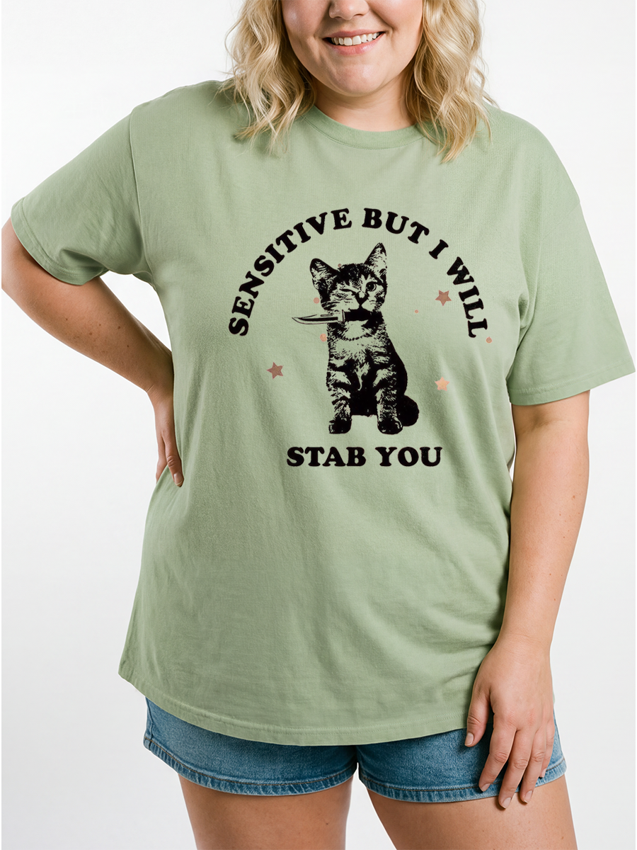 Vintage Cat Oversize Graphic Tee