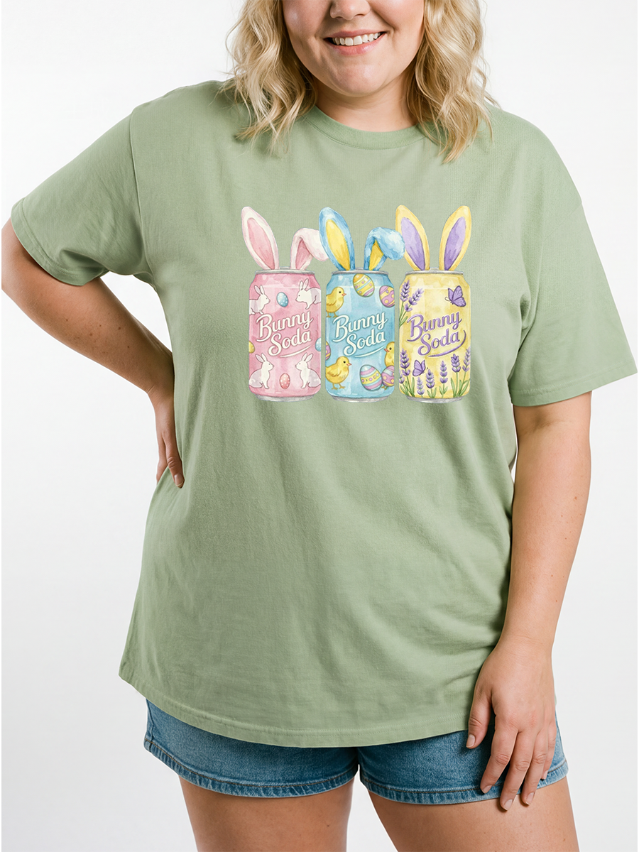 Vintage Easter Bunny Soda Oversize Graphic Tee