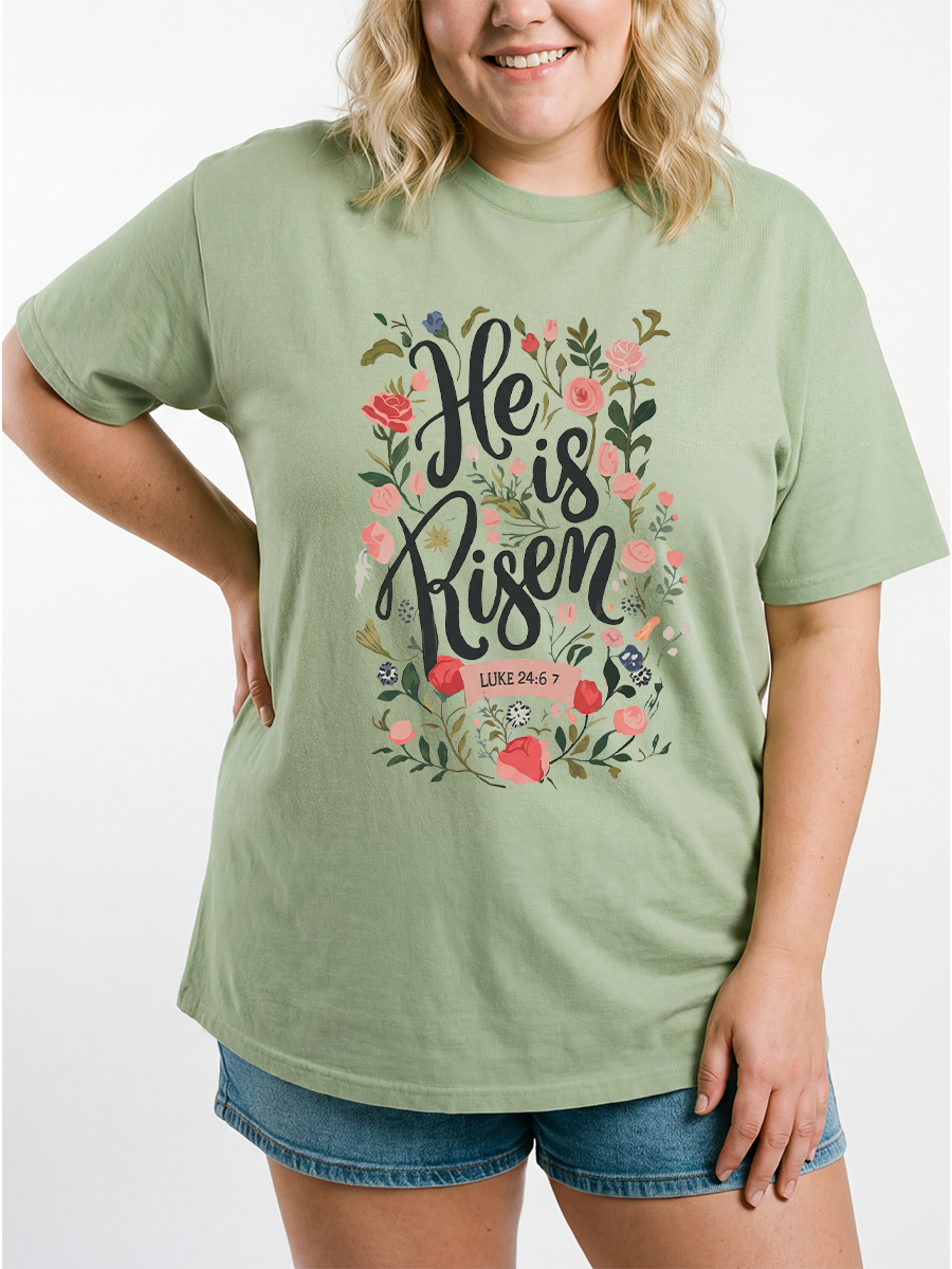Vintage Easter Bible Verse Oversize Graphic Tee
