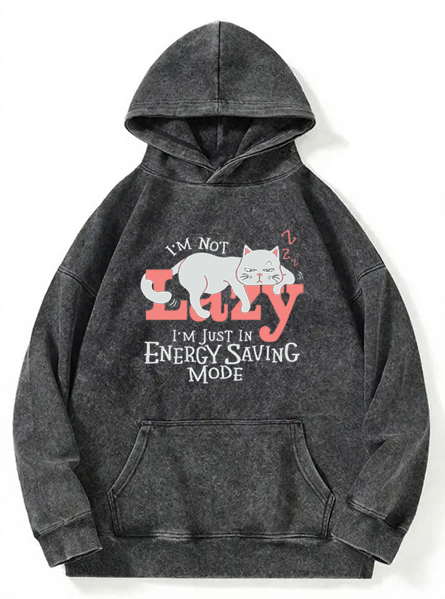 Vintage I'M Not Lazy Washed Hoodie