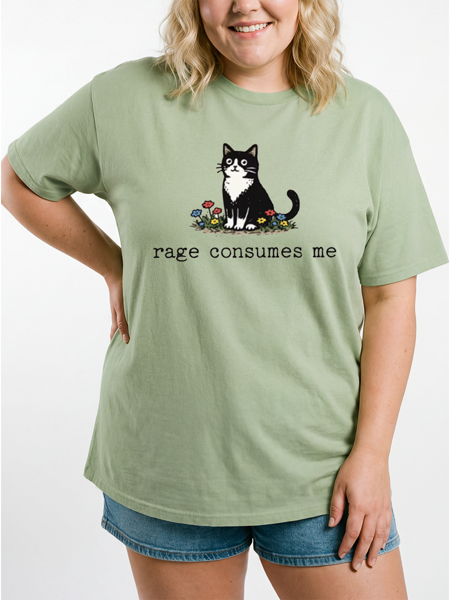 ]y]Vintage Funny Cat Meme Oversize Graphic Tee