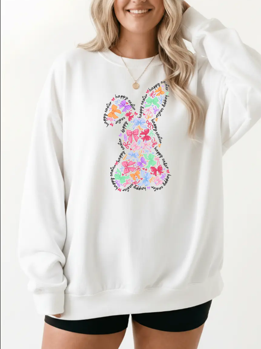 Vintage Coquette Bunny Easter Graphic Sweatshirt