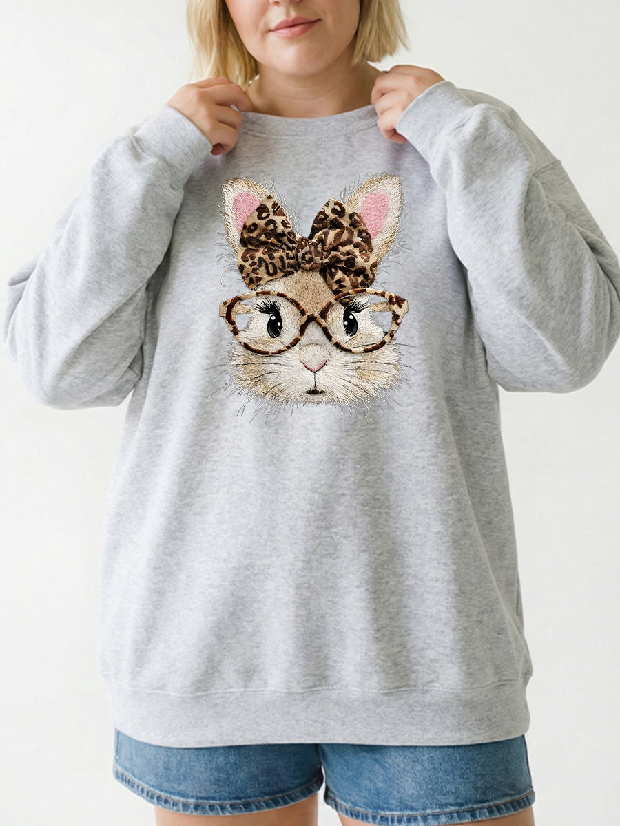 Vintage Retro Happy Easter Bunny Graphic Sweatshirt