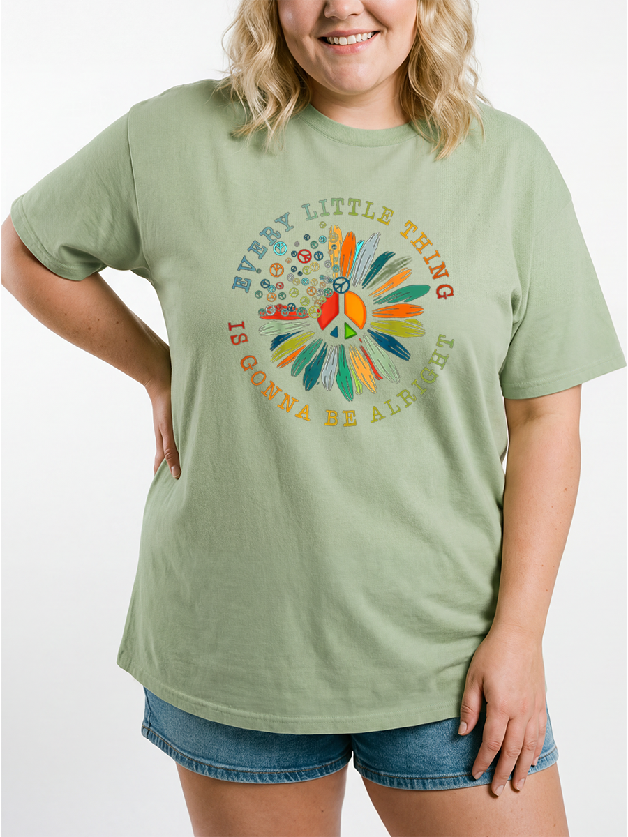 Vintage Peace Sign Oversize Graphic Tee