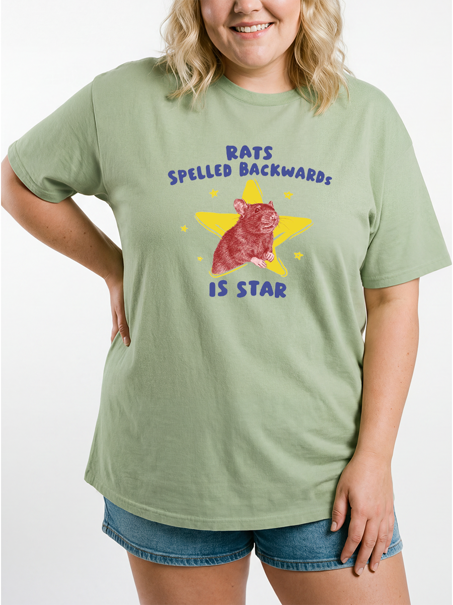Vintage Rats Spelled Backwards Is Star Oversize Graphic Tee