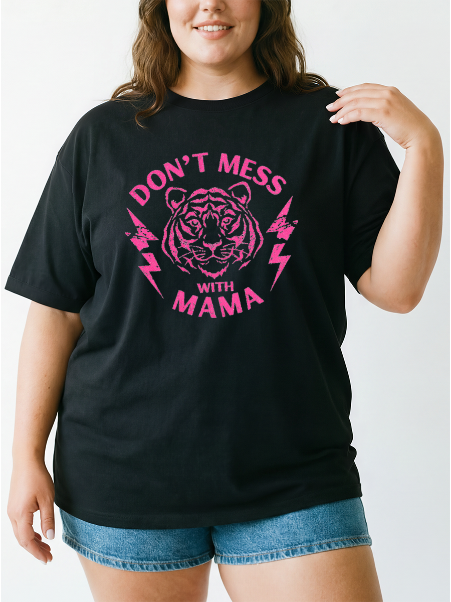 Vintage Don'T Mess With Mama Oversize Graphic Tee