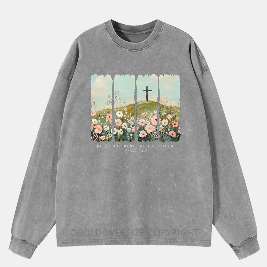 Vintage Jesus Easter Washed Long Sleeve Shirt