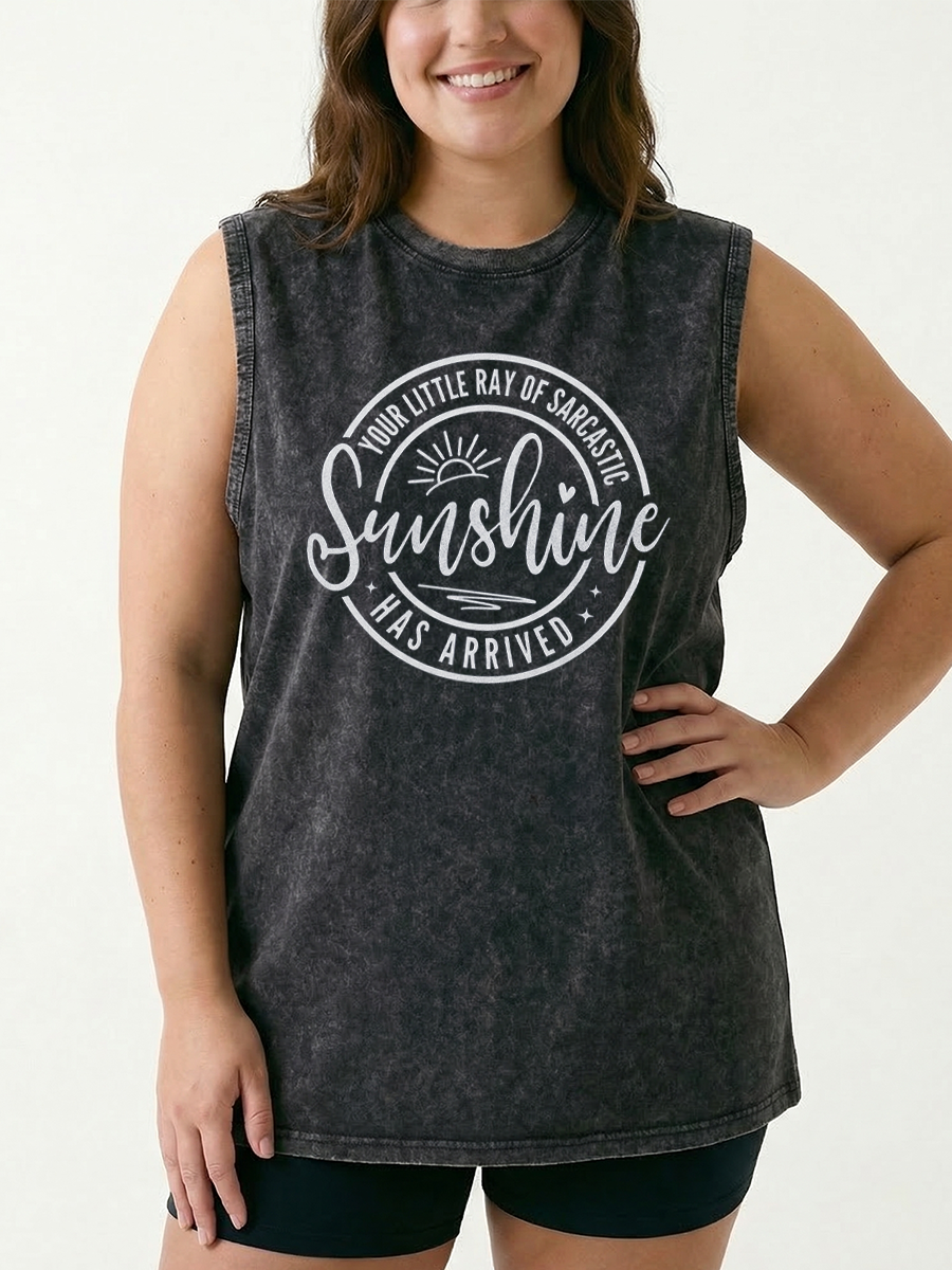 Vintage Your Little Ray Of Sarcastic Sunshine Has Arrived Washed Tank