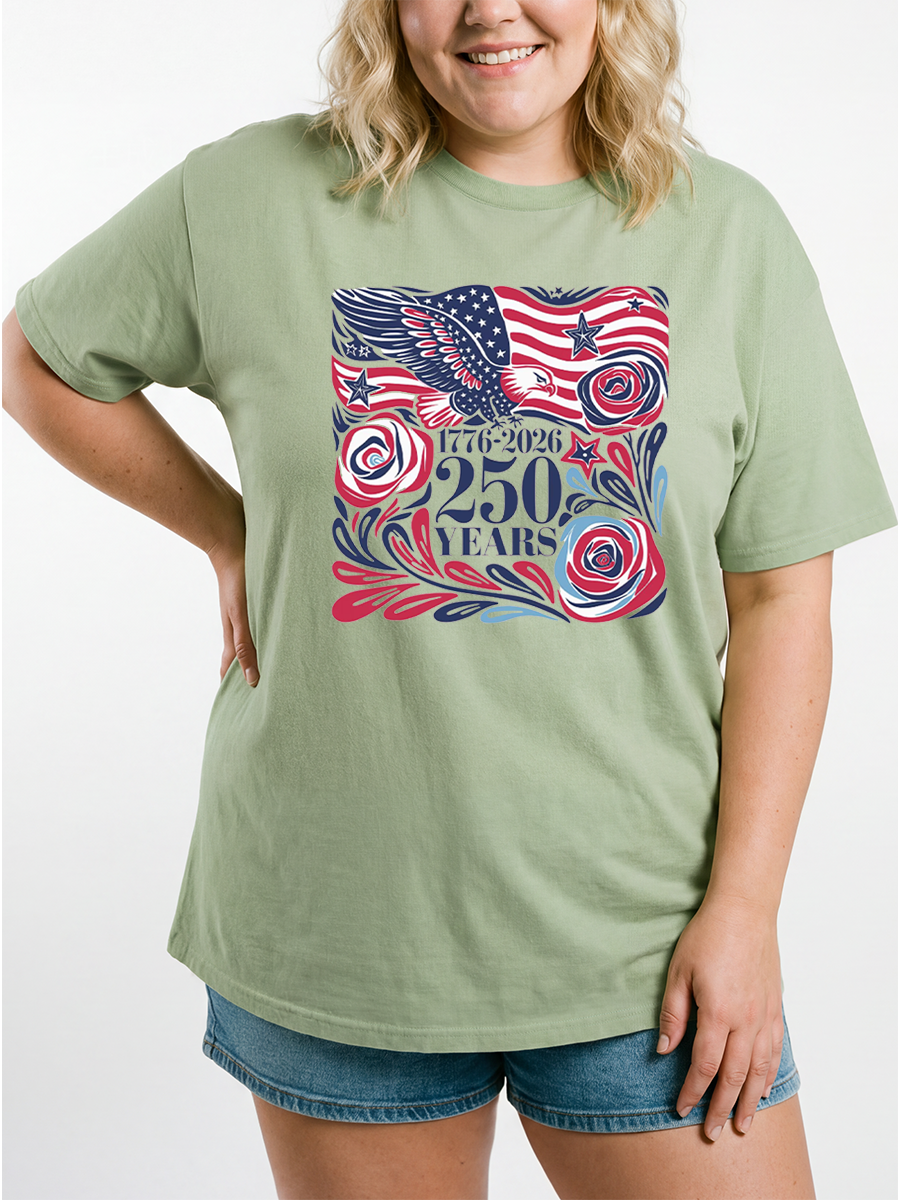 Vintage American Eagle 1776 To 2026 Oversize Graphic Tee