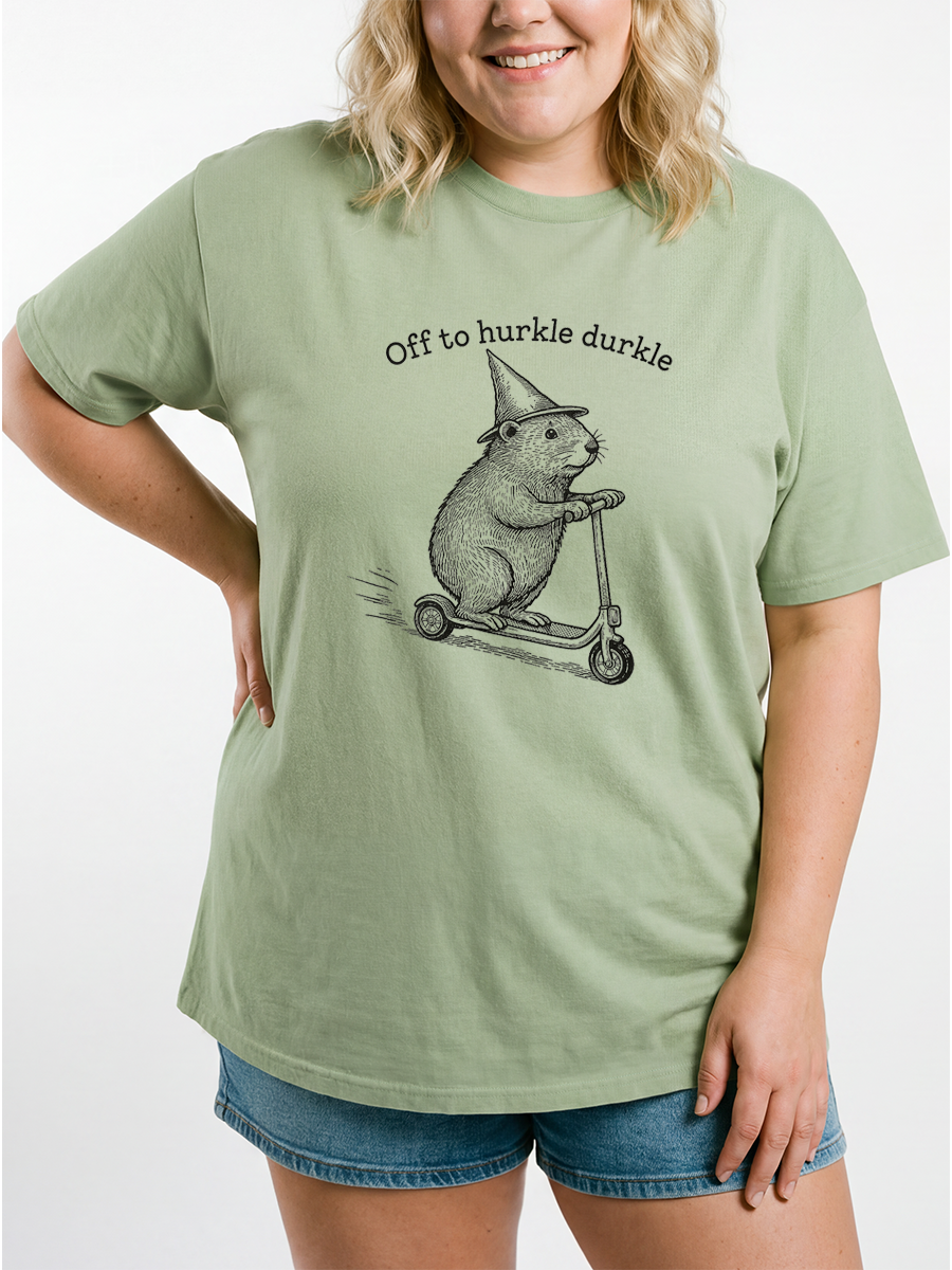 Vintage Off To Hurkle Durkle Oversize Graphic Tee