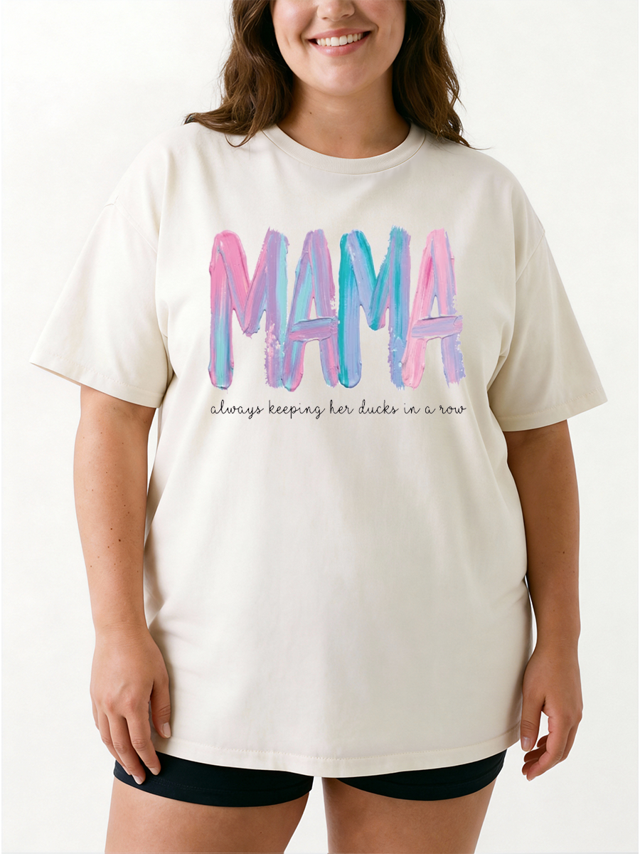 Vintage Mama Always Keepping Her Ducks In A  Row Oversize Graphic Tee
