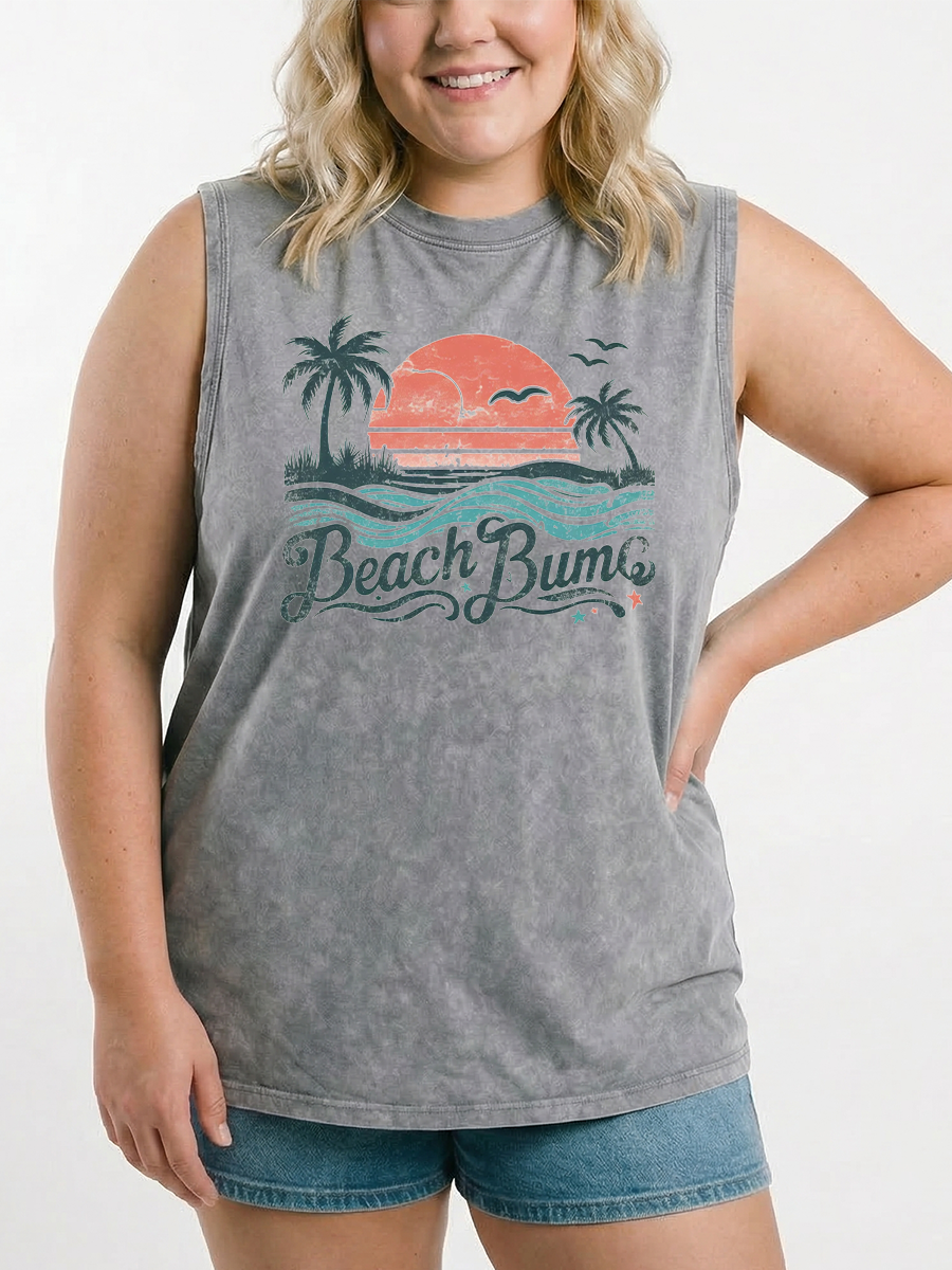 Vintage Retro Summer Beach Bums Washed Tank