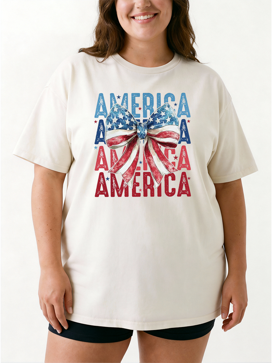 Vintage American Flag 4Th Of July Oversize Graphic Tee