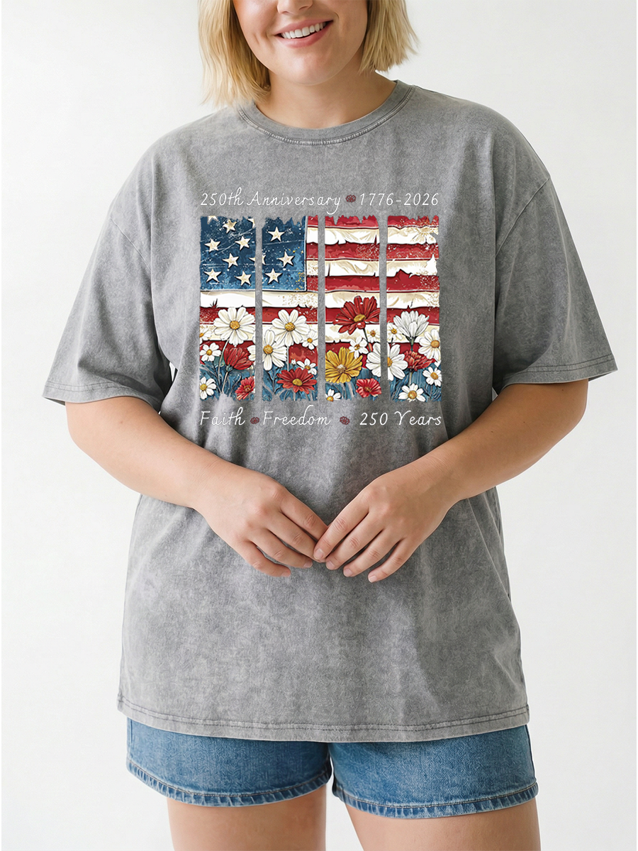 Vintage Faith Freedom 250 Years Washed T-Shirt
