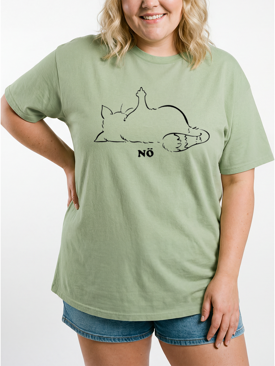 Vintage No Sassy Cat Oversize Graphic Tee