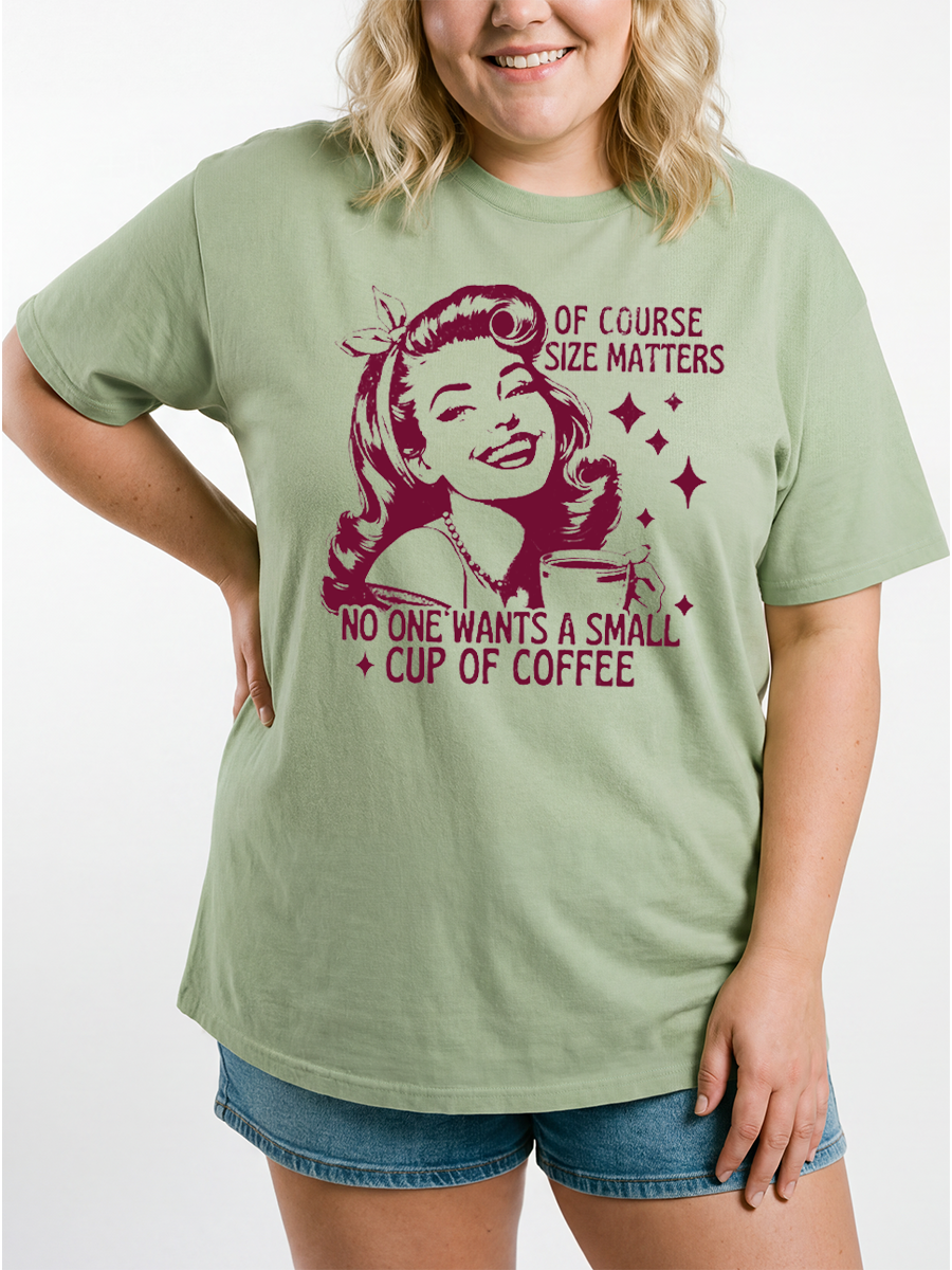 Vintage Of Course Size Matters Oversize Graphic Tee