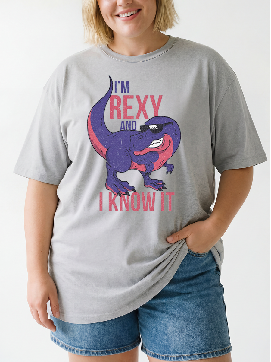 Vintage I’M Rexy And I Know It Oversize Graphic Tee