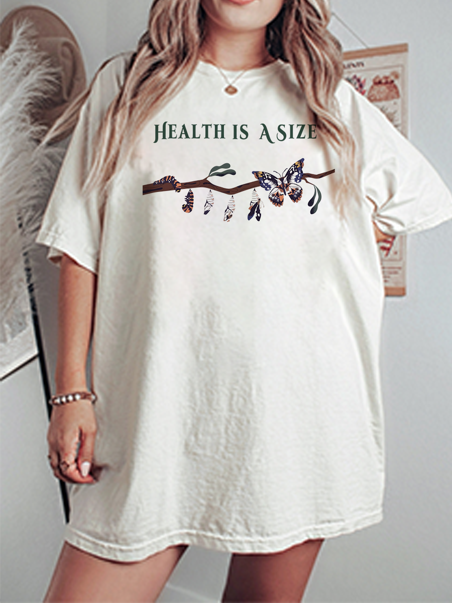 Vintage Health Is Not A Size Oversize Graphic Tee