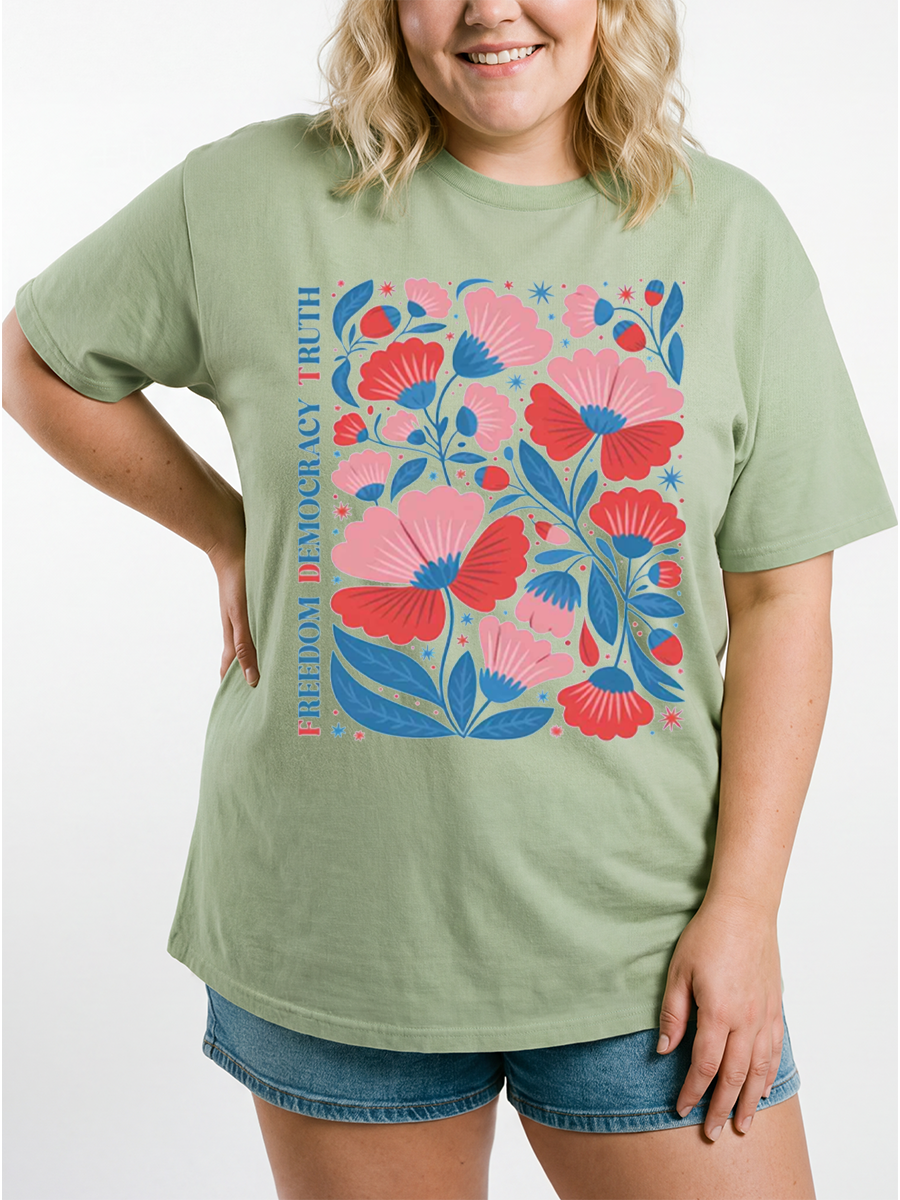 Vintage 4Th Of July Patriotic Oversize Graphic Tee