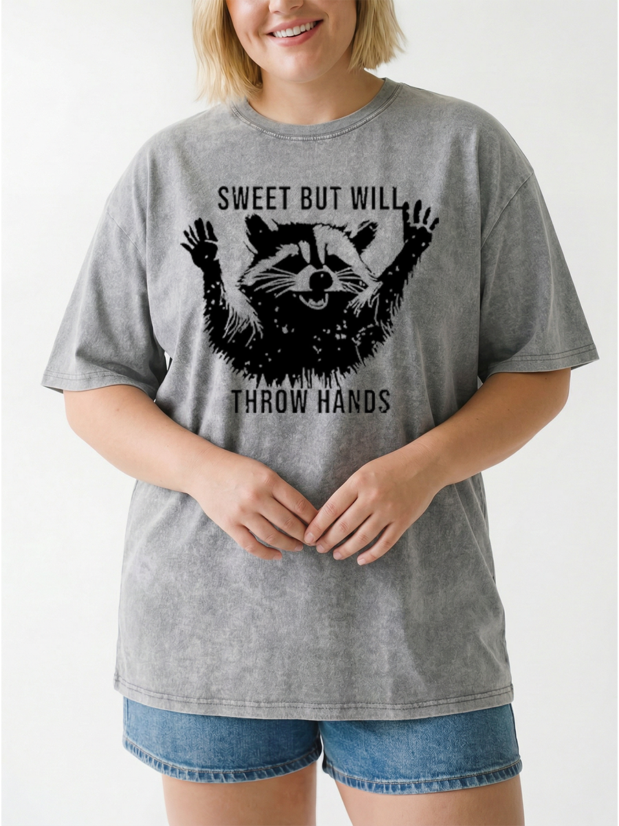 Vintage Sweet  But Will Throw Hands Washed T-Shirt