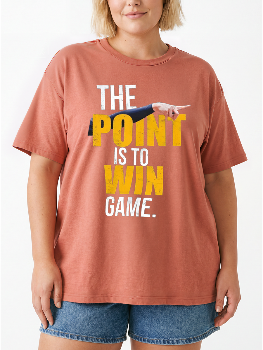 Vintage The Point Is To Win Game Oversize Graphic Tee